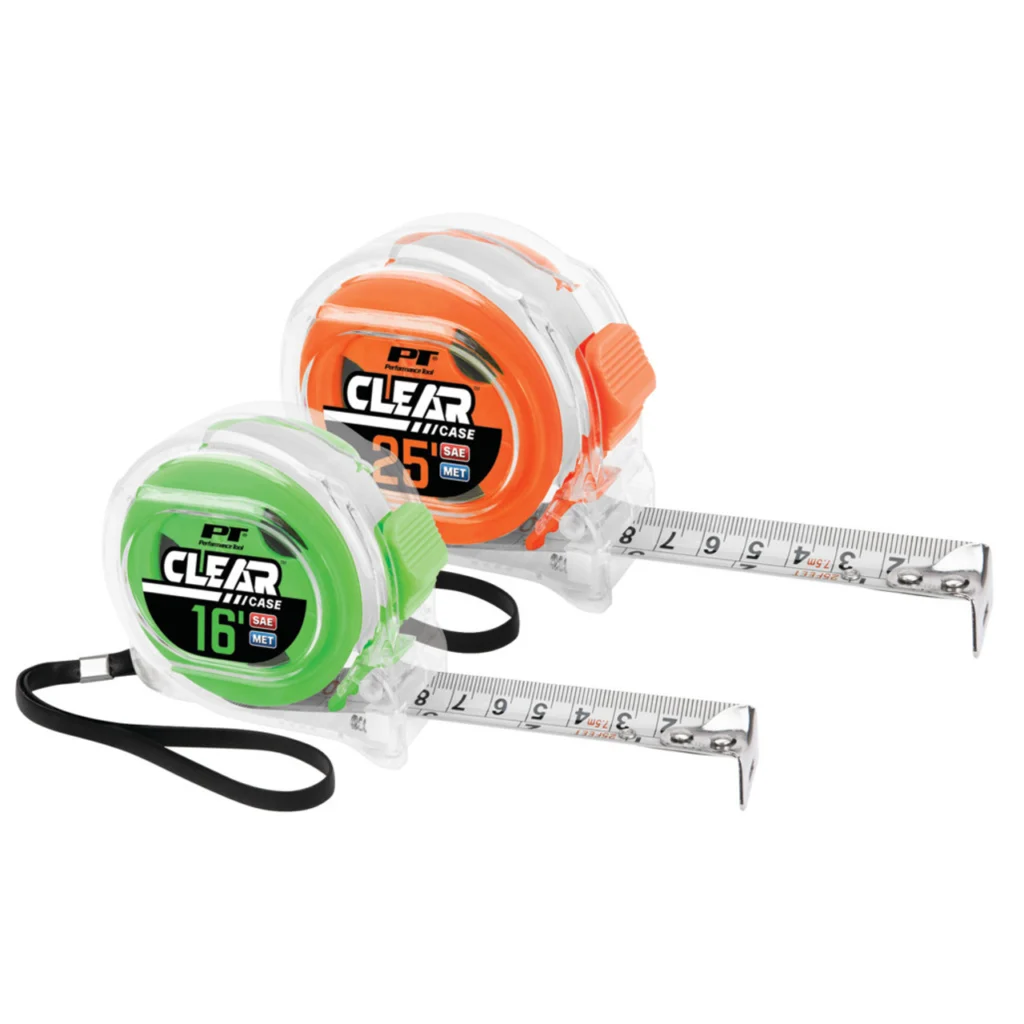 JUEGO DE CINTAS METRICAS TRANSPARENTES 2 PIEZAS 16FT Y 25FT