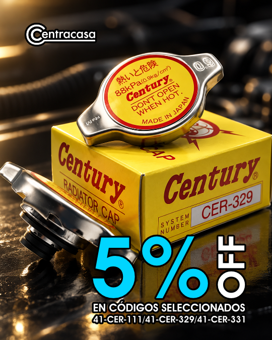 5% OFF Tapones Century – Códigos seleccionados.
